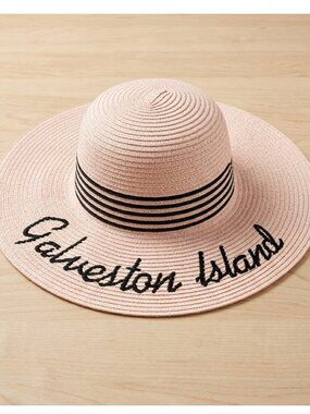 Galveston Island Chic Black and Pink Women's Sun Hat One Size